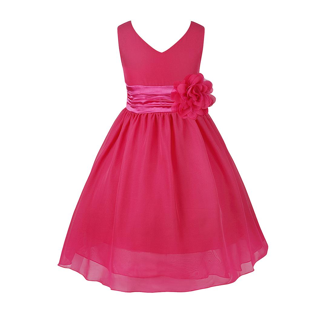 Kids Girls Ball Gown Prom Wedding Bridesmaid Chiffon Summer Party Dress