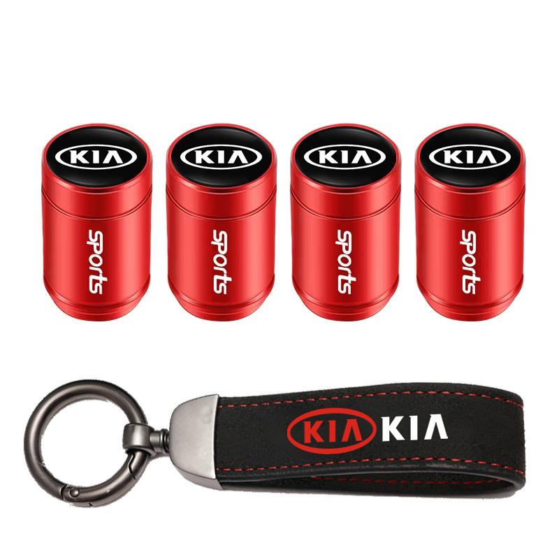 FAIG8 Car Tire Wheel Valve Caps Cover Suede Car Key Chain Ring Keychain For Kia Sportage Carnival Seltos Sorento Rio Borrego Ceed Niro