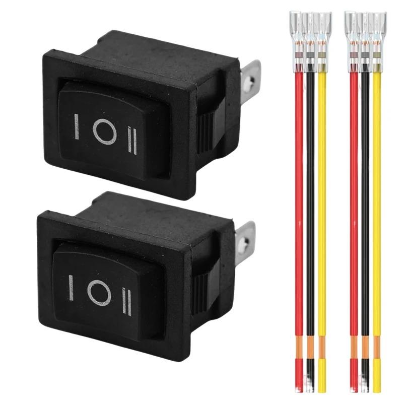 1/2PCS Round Rocker Switch 12V 3 Pin ON Off 10A/125V DC SPDT Circle Toggle Switch with Wires for Auto Marine Boat Switches Switches4