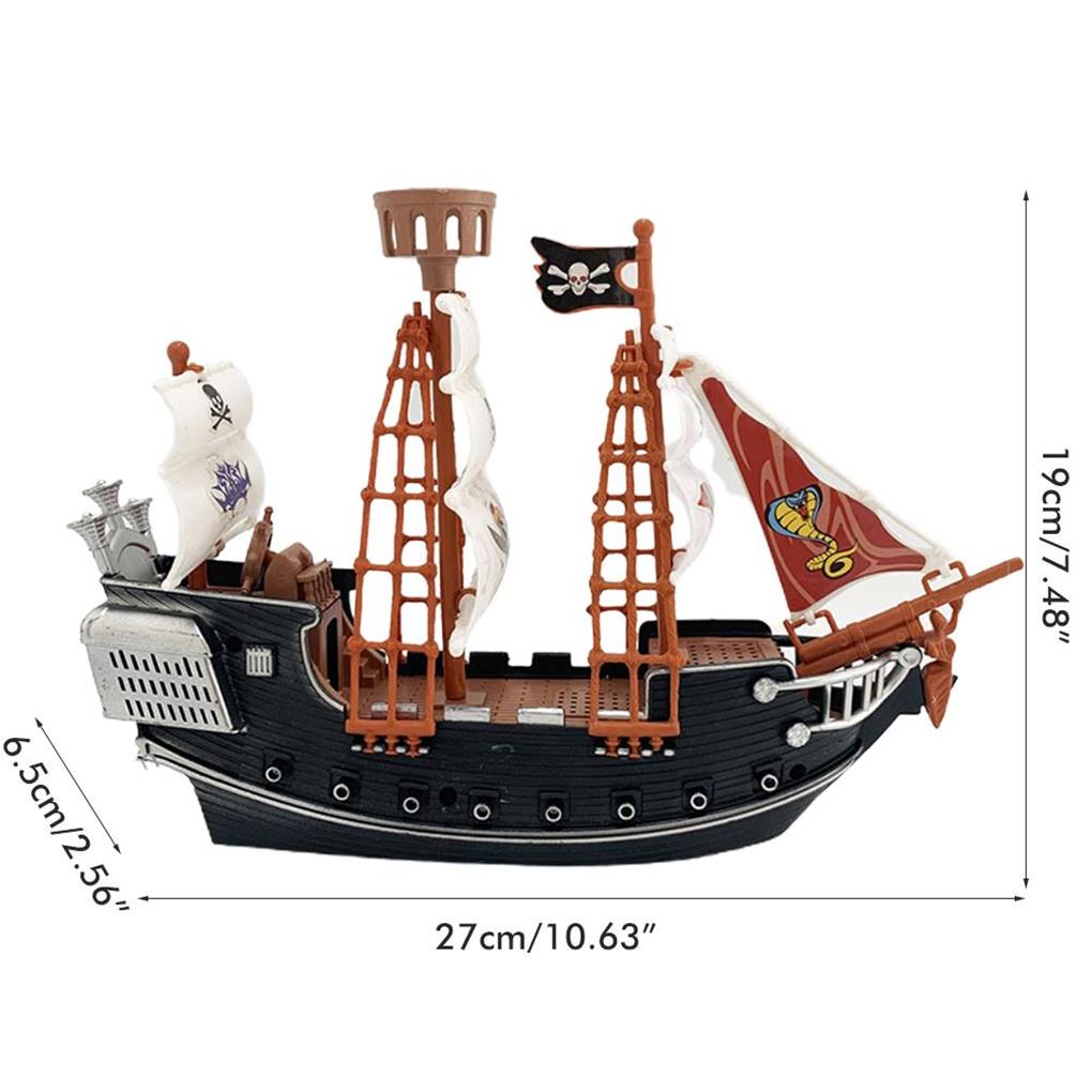 Kids Pirate Toys Pirates Ship Plaything Sailing Props Boats Model Playthings Boys Birthday Gift Boat Toy for Home Kindergarten