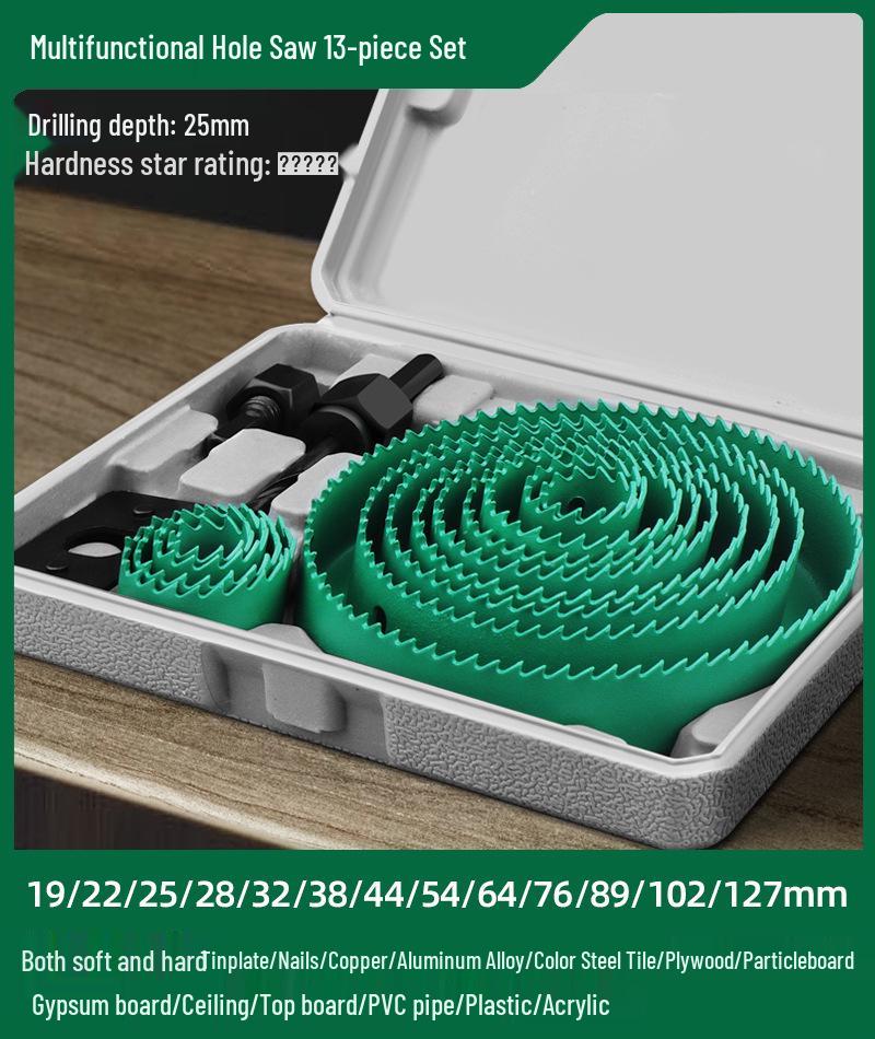 Green Forest Hole Saw Drill Bit for Metal, Wood, Plastic, and Gypsum Board