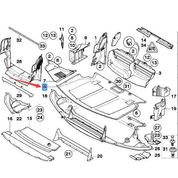 51717033761 Защита двигателя для BMW 5 серии E60/E61