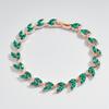 Light Green Zircon Willow Leaf Bracelet for Women - European and American Style