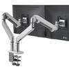 LOE LOZ2 Dual Monitor Arm with Gas Spring Desk White and Silver Mount,