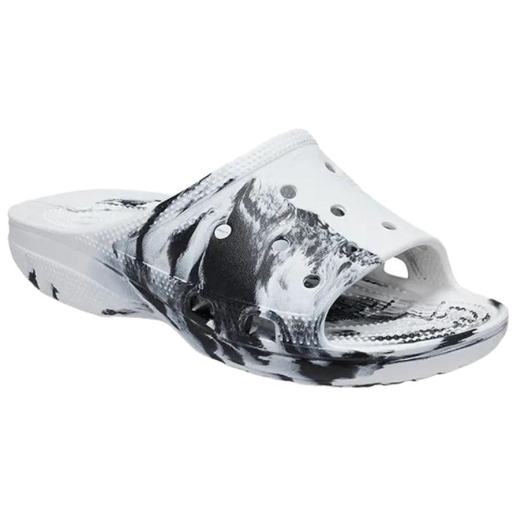 Crocs Классические удобные шлепанцы с открытым носком из ЭВА, сандалии-слайды против натирания, женские сандалии, черные, белые, 211832-066