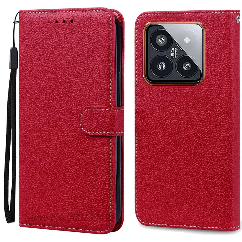 Чехол Mi 14 Mi14 Xiaomi14 Pro для Xiaomi 14, кожаный чехол-кошелек, флип-чехол для Xiaomi 14 Pro, чехол-коробка для Xiaomi Mi 14, чехлы