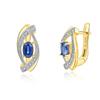 Silver Earrings with Natural Blue Kyanite Oval 4*6mm Gemstones 925 Sterling Silver 18k Yellow Gold Plating Fine Jewelry for Women Nice Gift