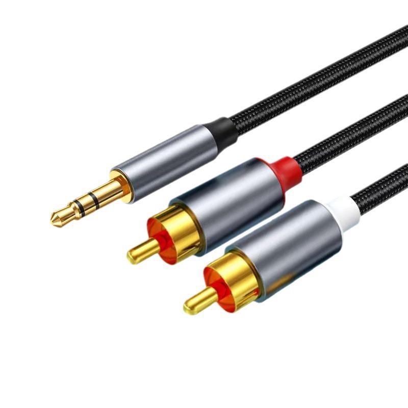 1.2m 3.5mm To Dual RCA Audio Cable for Speaker Amplifier Connection