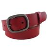 Color Solid Girl Fashionable Pure Leather Belt D Shaped Buckle Daily Use Casual