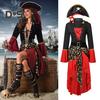Хэллоуин Косплей Платье Королева Пиратов Танцевальная Вечеринка Сценический Костюм Колокол Рукава Нерегулярный Подол На Шнуровке Ремень С Поясом Талии Платье Викингов