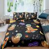 Sloth Floral Sloth Black Comfortable Duvet Quilt Cover Pillowcase Bedding Set Children Bedroom Decoration Home Textile