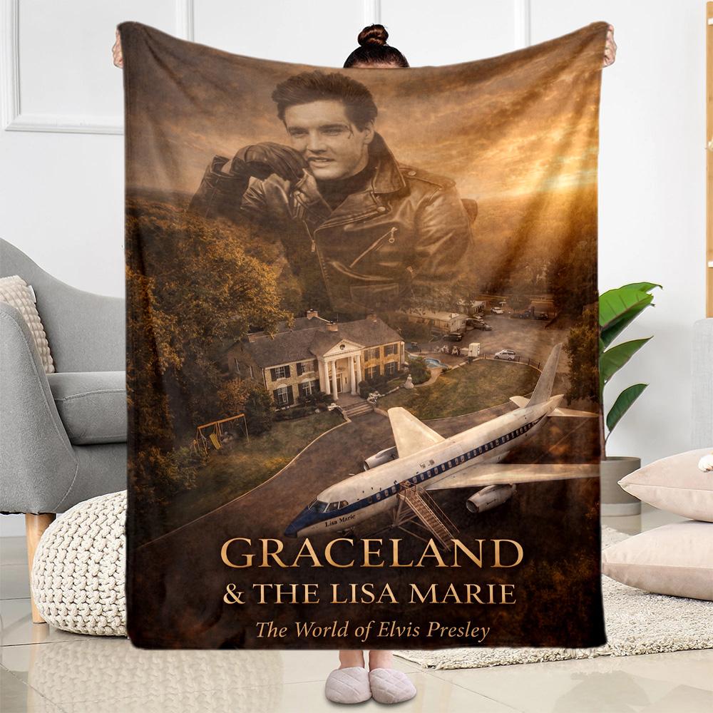 Elvis Presley: Rock Roll Blanket Soft Warm Cozy Perfect for Bed Seaside Bedding for All Occasions Playful Design Perfect Gift for Relatives and Friend