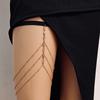 Bohemian Three -layer Fringed Crystal Pearl Metal Thigh Chain Female Summer Fashion Sexy Beach Leg Chain