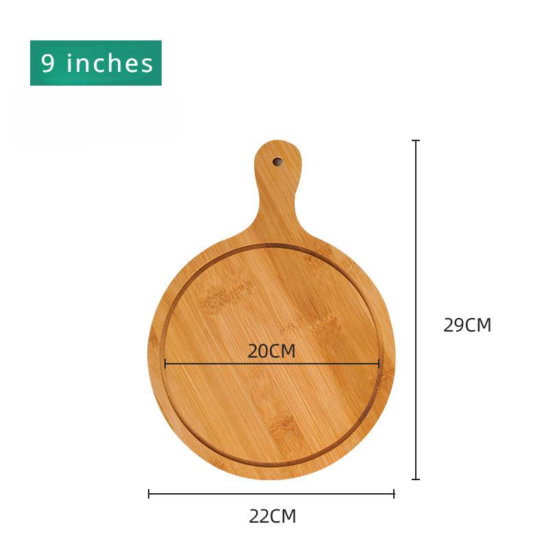 Разделочная доска из бамбука с ручкой, деревянный поднос, круглая прямоугольная разделочная доска для пиццы, нарезанная еда, хлеб, фрукты, овощи