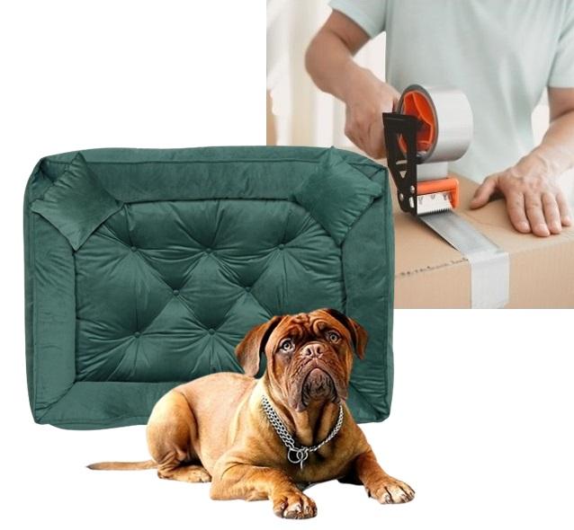 Велюровый лежак для собаки кошки Подстилка Диван Манеж Зеленый Серый 4 размера