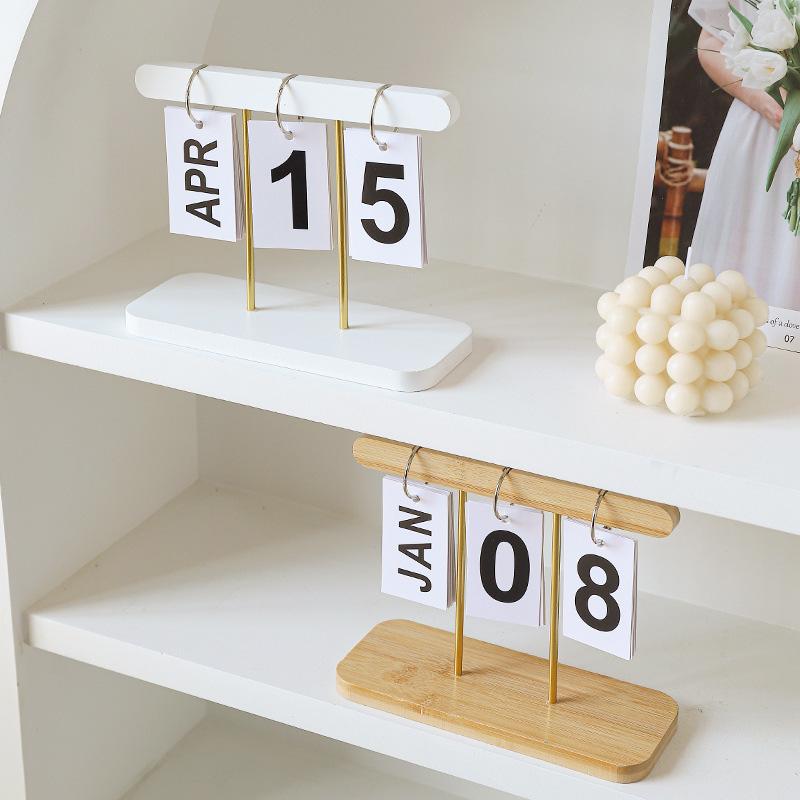 1 шт., ручное переворачивающееся стабильное основание, креативный вечный офис, товары для дома, деревянный календарь