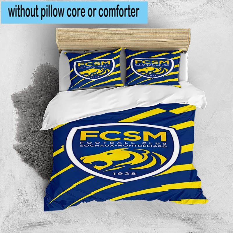 3PCS Fcsm Football Club Emblem Bedding Set,Including 1pc Duvet Cover And 2pcs Pillowcases Perfect for Bedroom, Dormitory, Fan Christmas gift