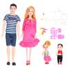 5 Pieces People Family Dolls Early Educational Gifts Accessories with Dad Pregnant Mom Boys Girls