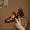 Качественные женские туфли-лодочки из натуральной кожи 2024 года, весна-лето, ретро-стиль, лаконичные туфли на толстом каблуке с пряжкой, женские повседневные туфли Мэри Джейн