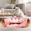 Cat Tunnel Bed Mat Tube Lightweight Cave Winter Warm for Indoor Cats with Hanging Toy
