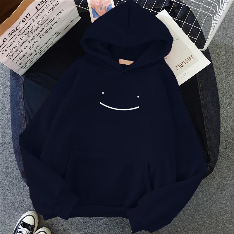 2023 Autumn Winter Fashion Clothing Hooded Casual Y2k Sweatshirt Women's Smile Face Solid Color Hoodies Lazy Style Loose Hoodie