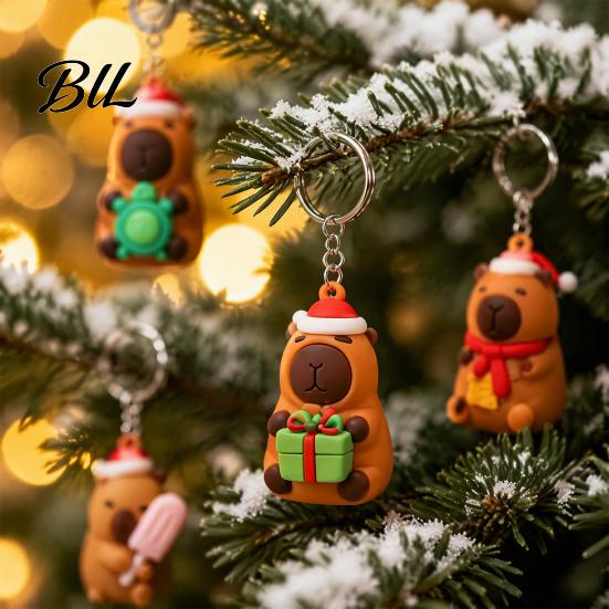 Soft Rubber Key Pendant 2026 Advent Calendar, 24 Days Cute Animal Keychains Christmas Countdown Mini 3D Collectible Figures, Holiday Gift for