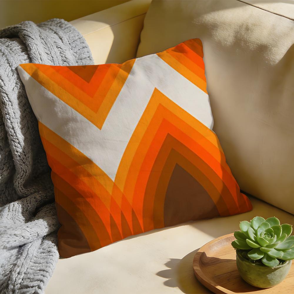 Cushion Cover Washed Linen Soft Breathable Decorative Case For Sofa Home Rainbow Series Geometric Print Pillow cover