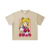 Хлопковая футболка унисекс с принтом Minako из Sailor Moon V9, 260 г/м², двойная пряжа, 32 нити, 100% хлопок, плотная