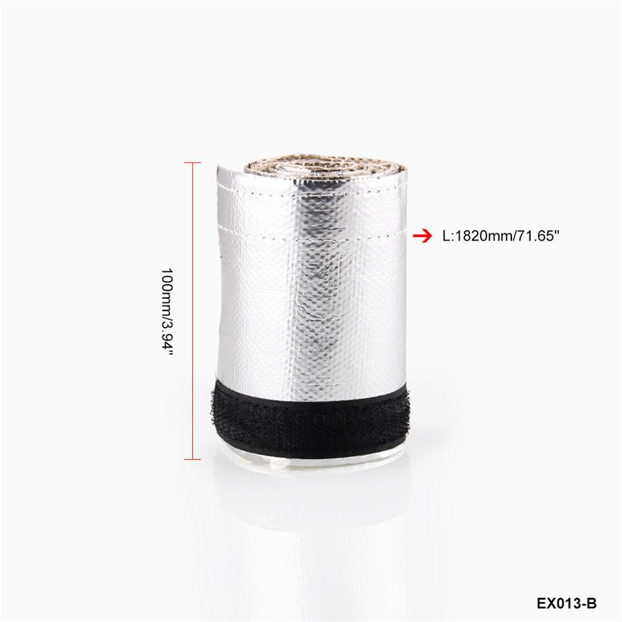Metallic Heat Shield Thermal Sleeve Insulated Wire Hose Cover L:910MM W:100MM