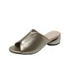Summer Slipper for Women Gold Elegant Low Heels Slipper Silver Soft Leather High-Heeled Sandals Casual Shoes Size 35--43
