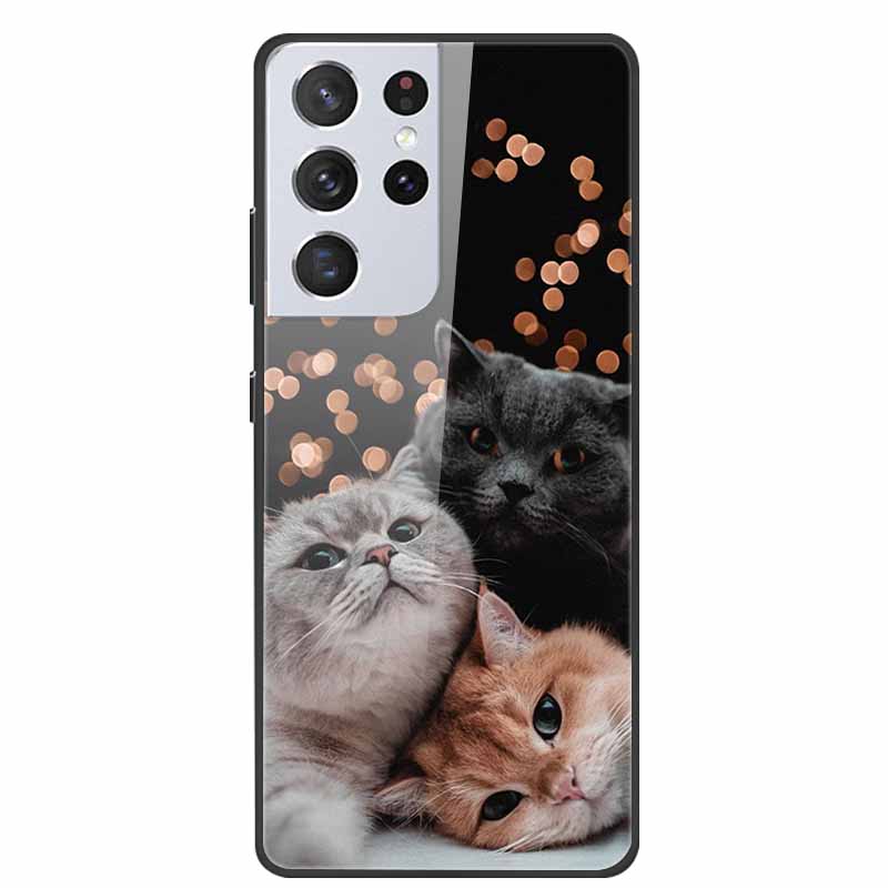 Для Samsung Galaxy S25 Ultra Закаленное Стекло Чехол Задняя Крышка Жесткие Чехлы для Телефона для SamsungS25 ULTRA 5G SM-S938B Защитный Capa