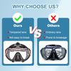 Diving Mask Swimming Goggles Scuba Snorkel Silicone Skirt Tempered Glass Panoramic HD for Adult Youth Anti-Fog with Nose Cover