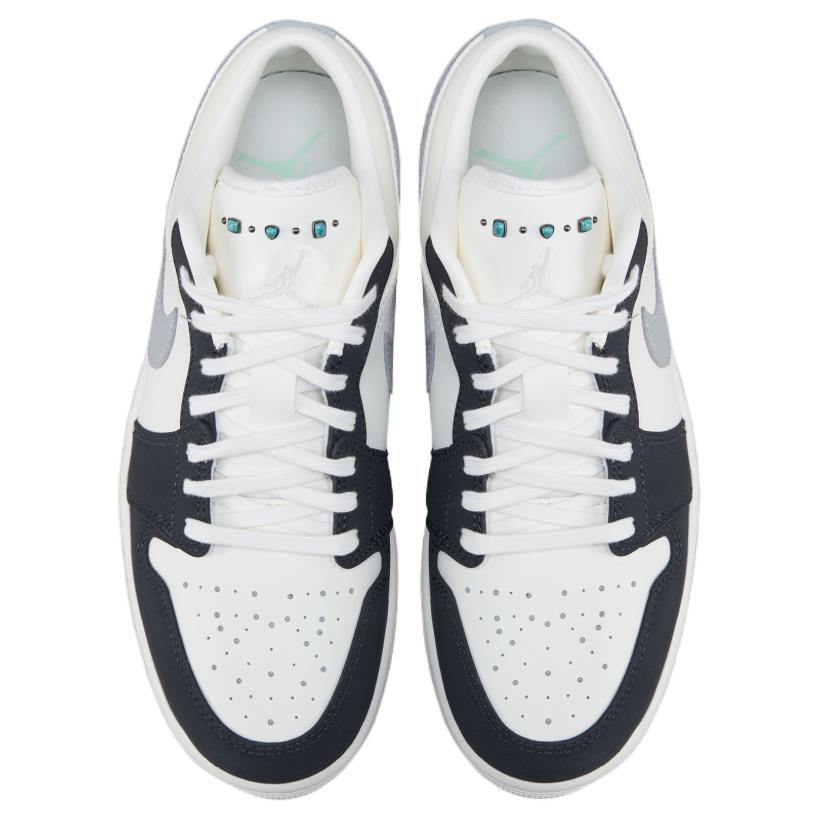 Air Jordan 1 Low Turquoise Stone Men Sneakers Cream Sail Light-Smoke-Grey IO2242-101