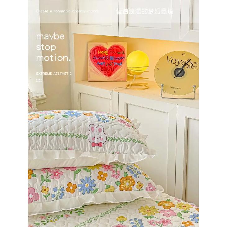 Bedclothes Four Season Universal Cotton Material Bubble Cotton Lace Bed Skirt Concealing Ugliness Hem Color Bed Sheet 150x200cm