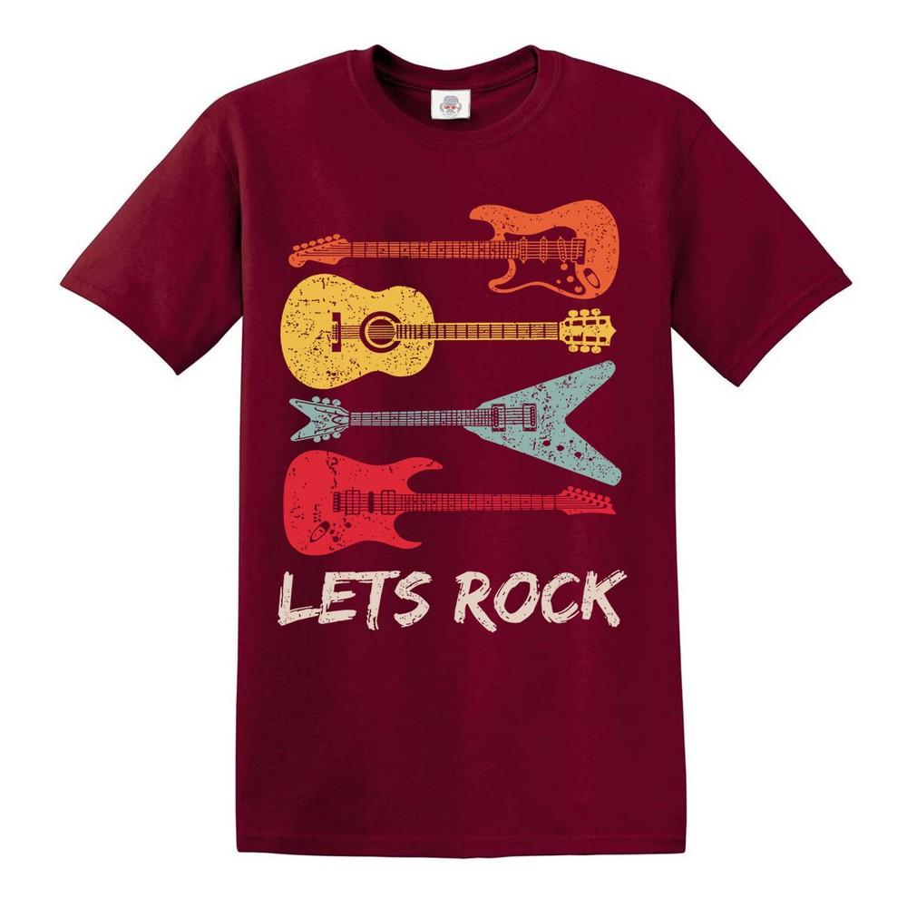 Lets rock mens ladies tshirts music rock metal guitar birthday gift tshirt tee