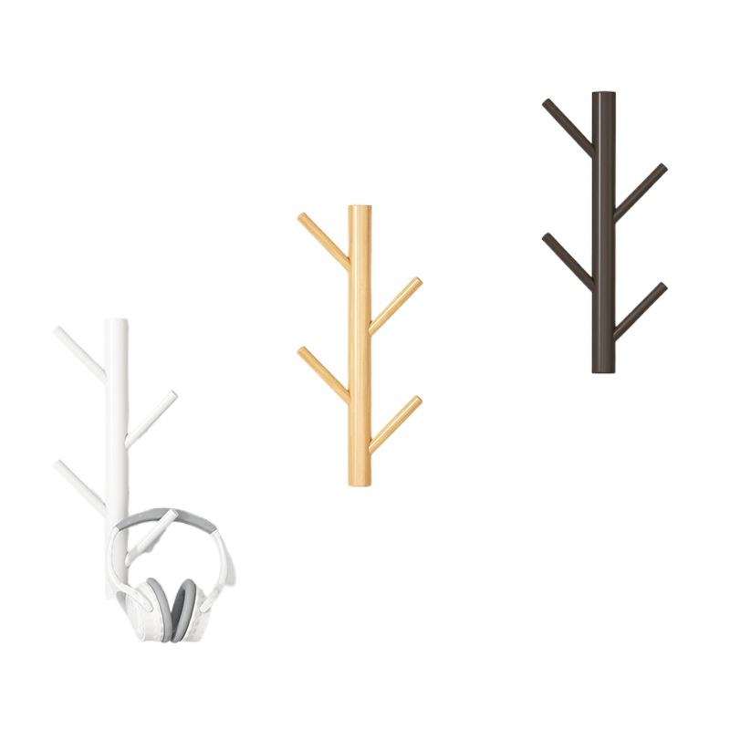 1шт настенная вешалка для пальто креативная вешалка для пальто спальня деревянный крючок современный цельный деревянный простой 4 крючка