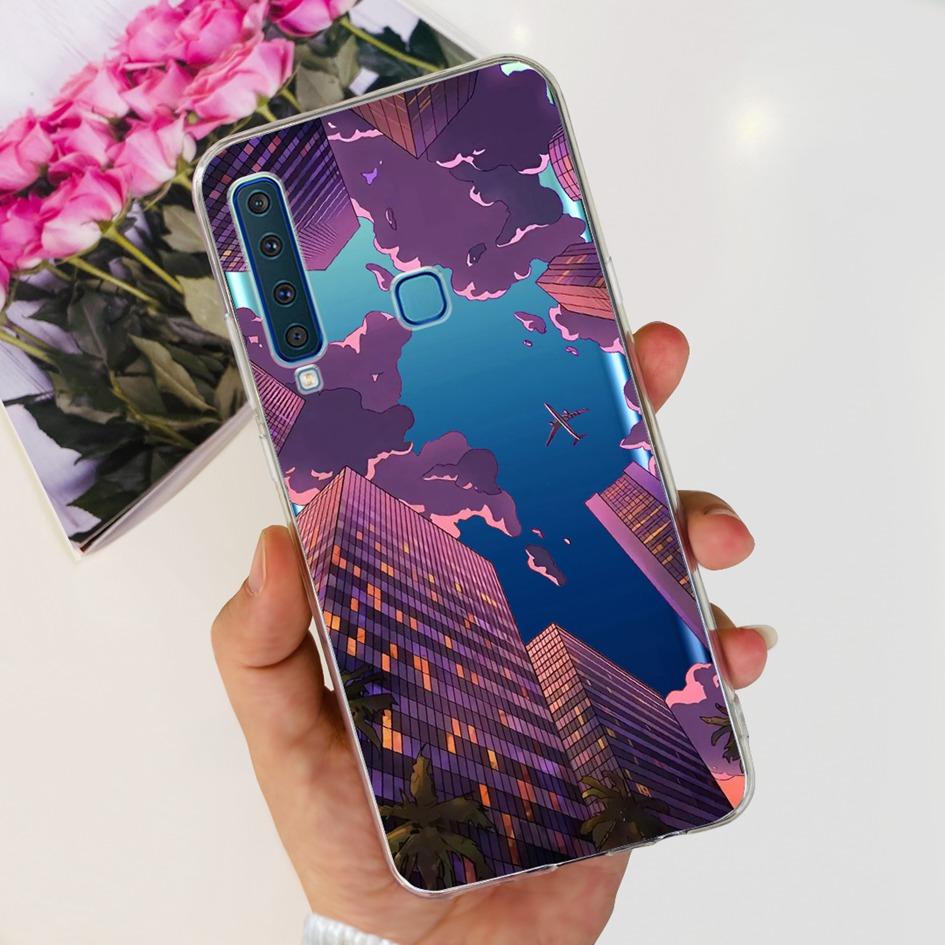 For Samsung Galaxy A9 2018 Case A920 SM-A920F Silicone Cover Popular Flower Clear TPU Soft Phone Case For Samsung A9 2018 Bumper