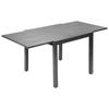 Expandable Outdoor Patio Dining Table, 80-160cm Rectangular Backyard Bistro Tables for 4-6, Aluminum Frame Metal Steel Slat , All-Weather Large