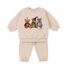 Warm Fleece Lined Baby Clothes Set Cute Round Neck Sweatshirt + Pant Kids Boy Girl Clothing