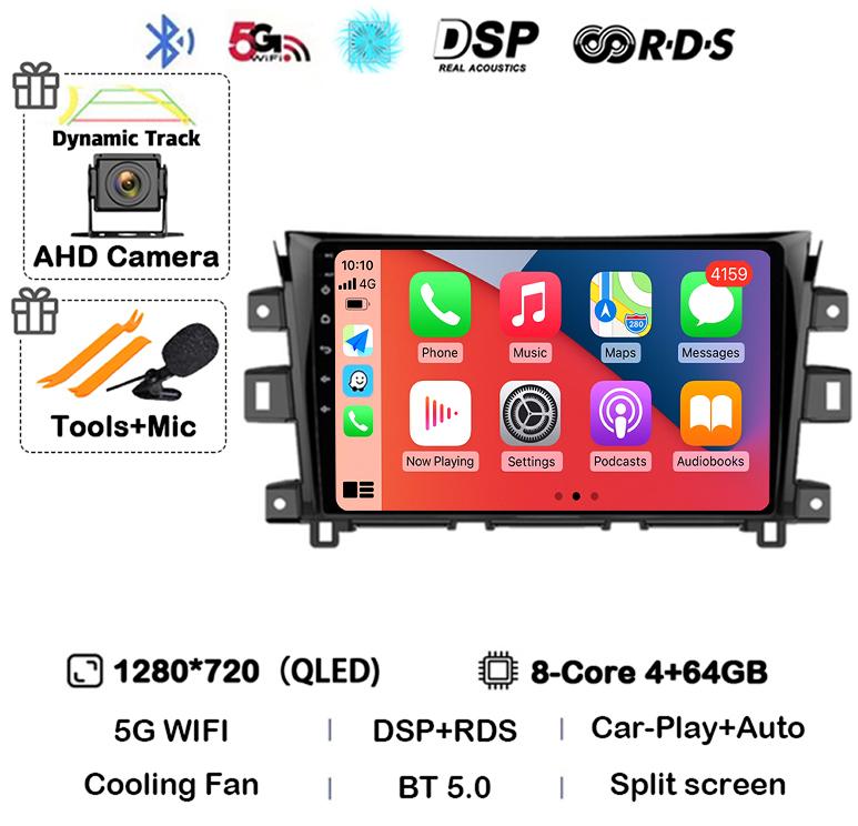 Android 14 Carplay Auto 360 Camera для Nissan NAVARA Frontier NP300 2011 - 2018 Мультимедийный видеоплеер GPS Автомобильное радио DSP Stereo