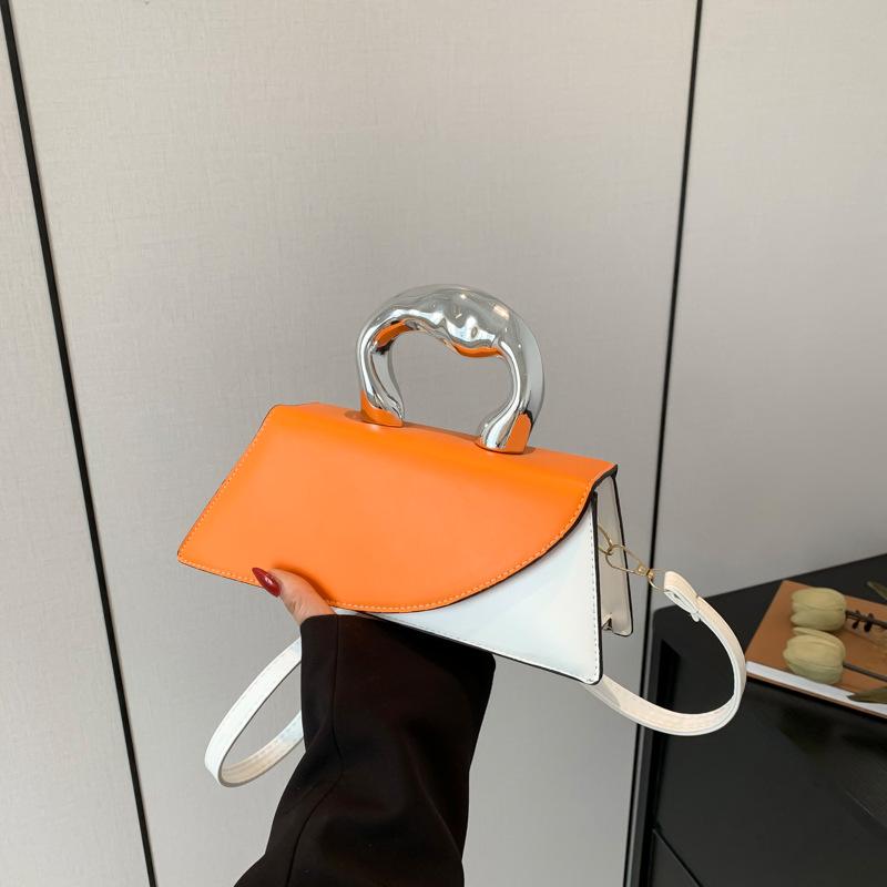 Сочетание цветов новая модная текстура 225 контрастных цветов весенняя повседневная простая сумка-мессенджер металлическая портативная маленькая квадратная сумка женская