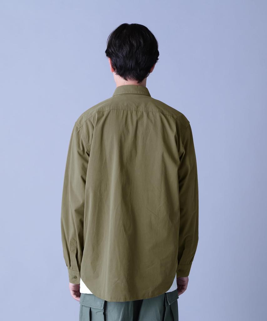 AVIREX BASIC ARMY POPLIN L/S SHIRT men's L 310 olive