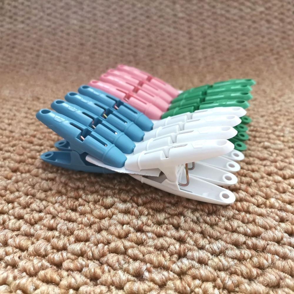 16PCs 4 Colors Clothespins Plastic Clothes Pegs Sturdy Hanger Clip  Home Closet Bathroom
