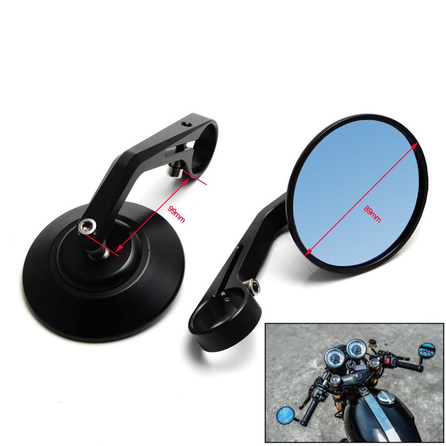 7/8" Universal Round Motorbike Motorcycle Rear View Handle Bar End Rearview Side