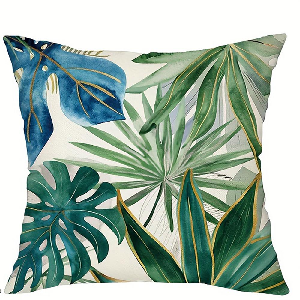 1/4Pcs Tropical Leaf Patterned Pillowcases Sofa Cushion Cover Home Bedroom Room Decoration