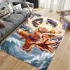 Fiery Anime Warrior Carpet suitable as a non-slip mat for the living room or bedroom sofa