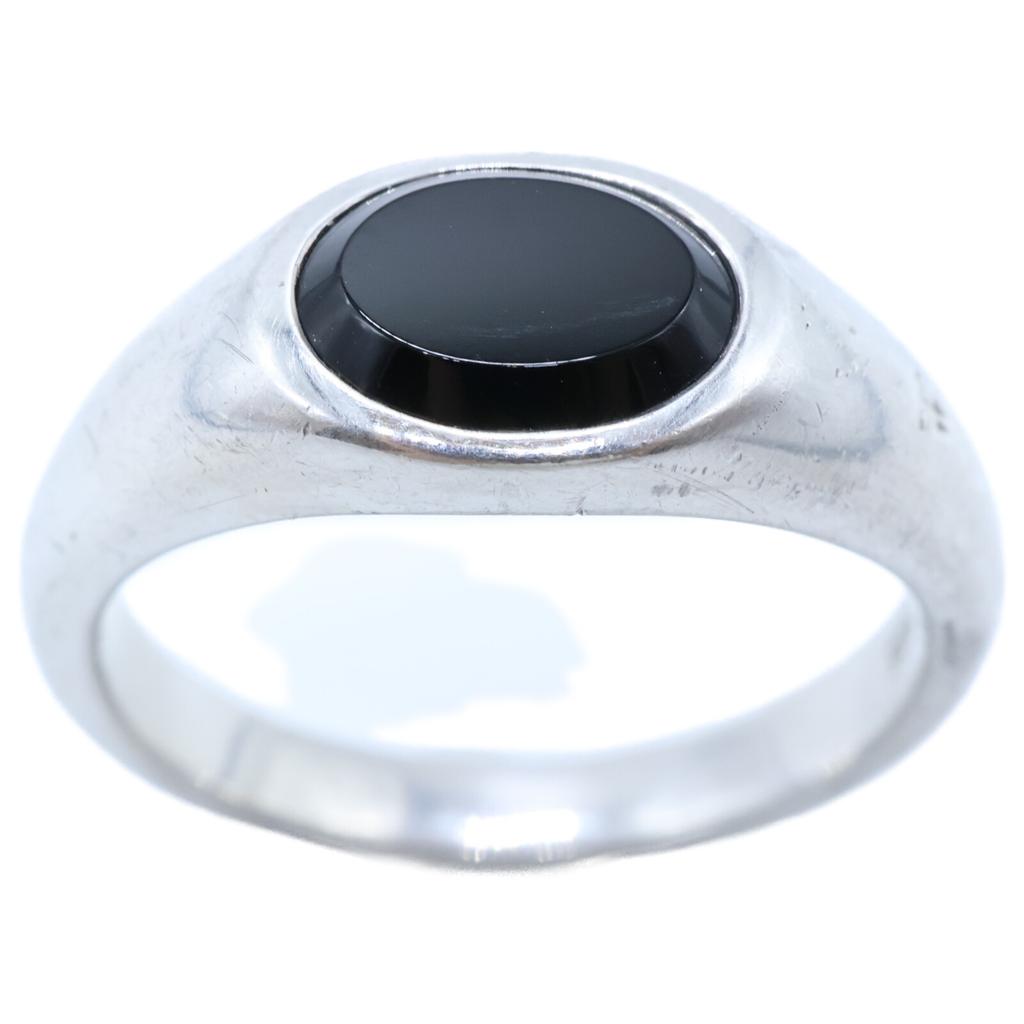 TOMWOOD SV925 Joe Polished Onyx Joe Ring Blue Hawk Eye Ring Ring Silver / OnyxUsed