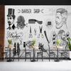 Barber Shop 3d Wall Murals Wallpaper Vintage Modern Hair Salon Wallpaper Suitable For Barber Shop Beauty Salon Murals