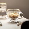 Стеклянный рельефный набор бытовых стаканов для воды женский в стиле инс с золотой каймой чайная чашка для завтрака овсяная чашка кофейная чашка
