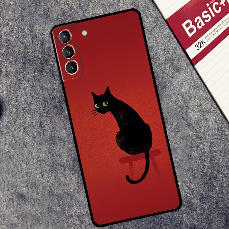 Черный Кошачий Лицо Котенка Чехол Для Samsung Galaxy S25 S26 Ultra S20 S21 S22 S23 S10 Plus S25 FE S24 Ultra Чехол
